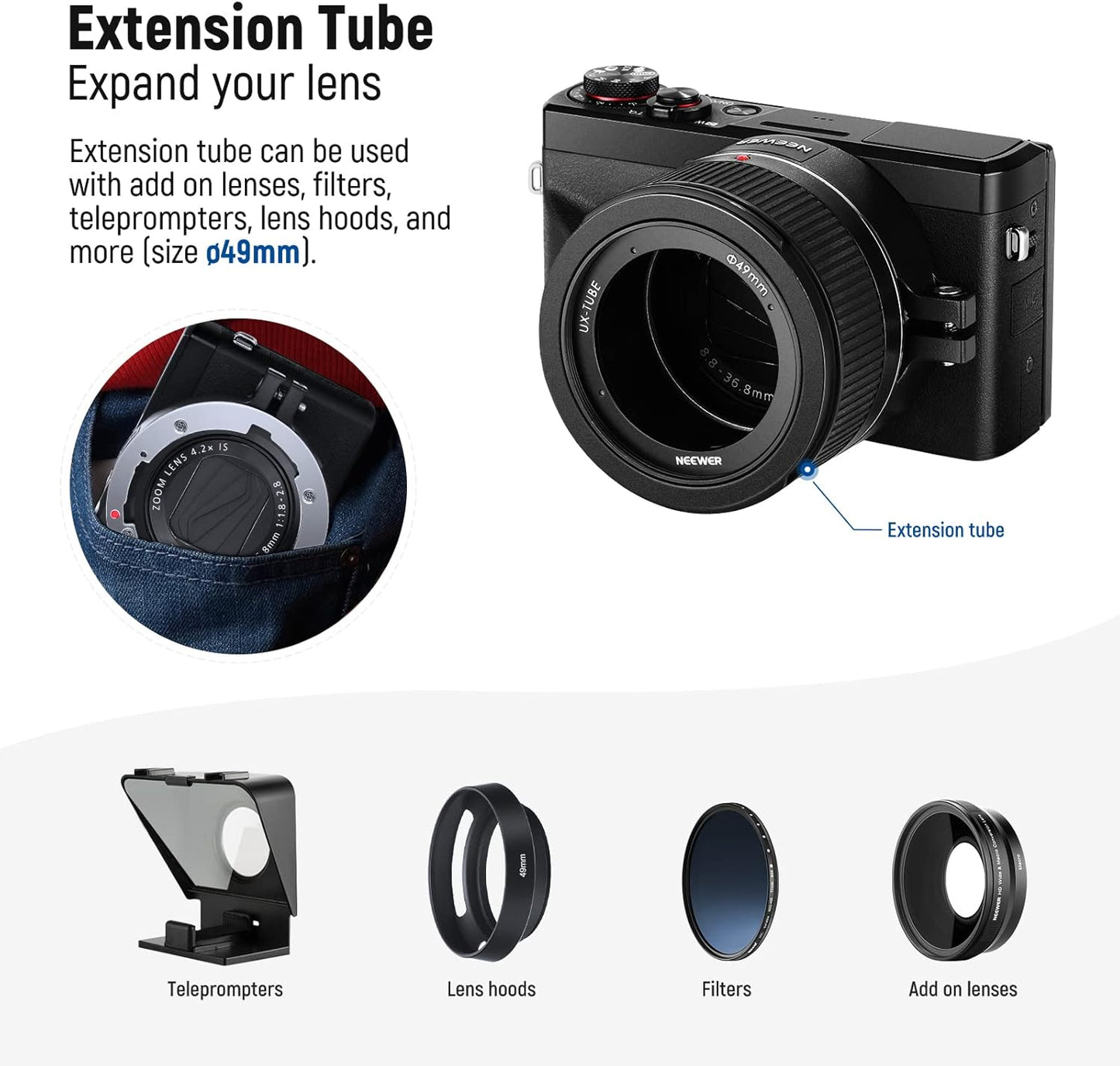 Neewer 10101331 Wide Angle Lens for Canon G7X III