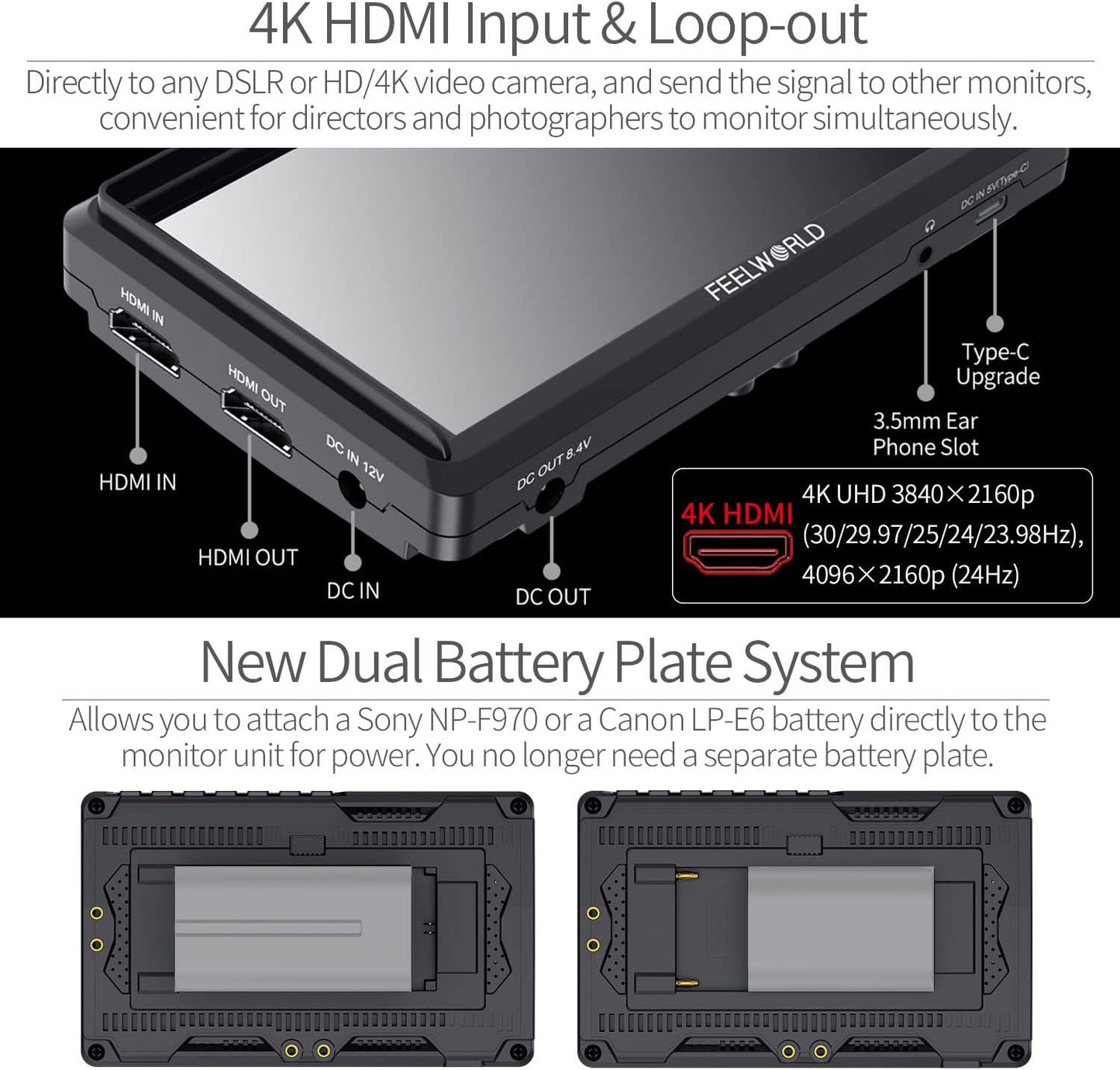 FEELWORLD FW568 5.5" Camera Field Monitor 4K HDMI