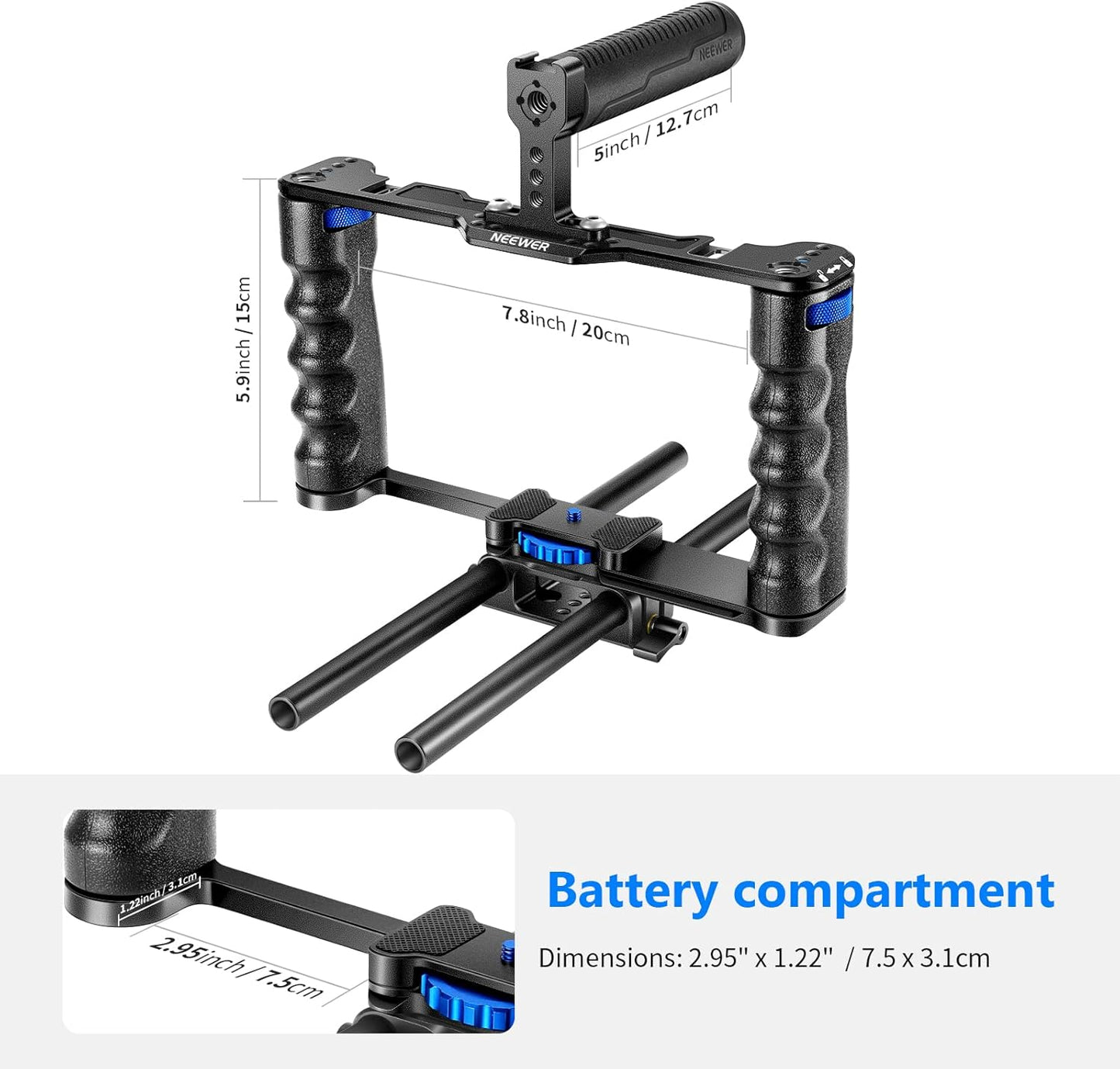 Neewer 10100435 Camera Cage Rig Dual Grips