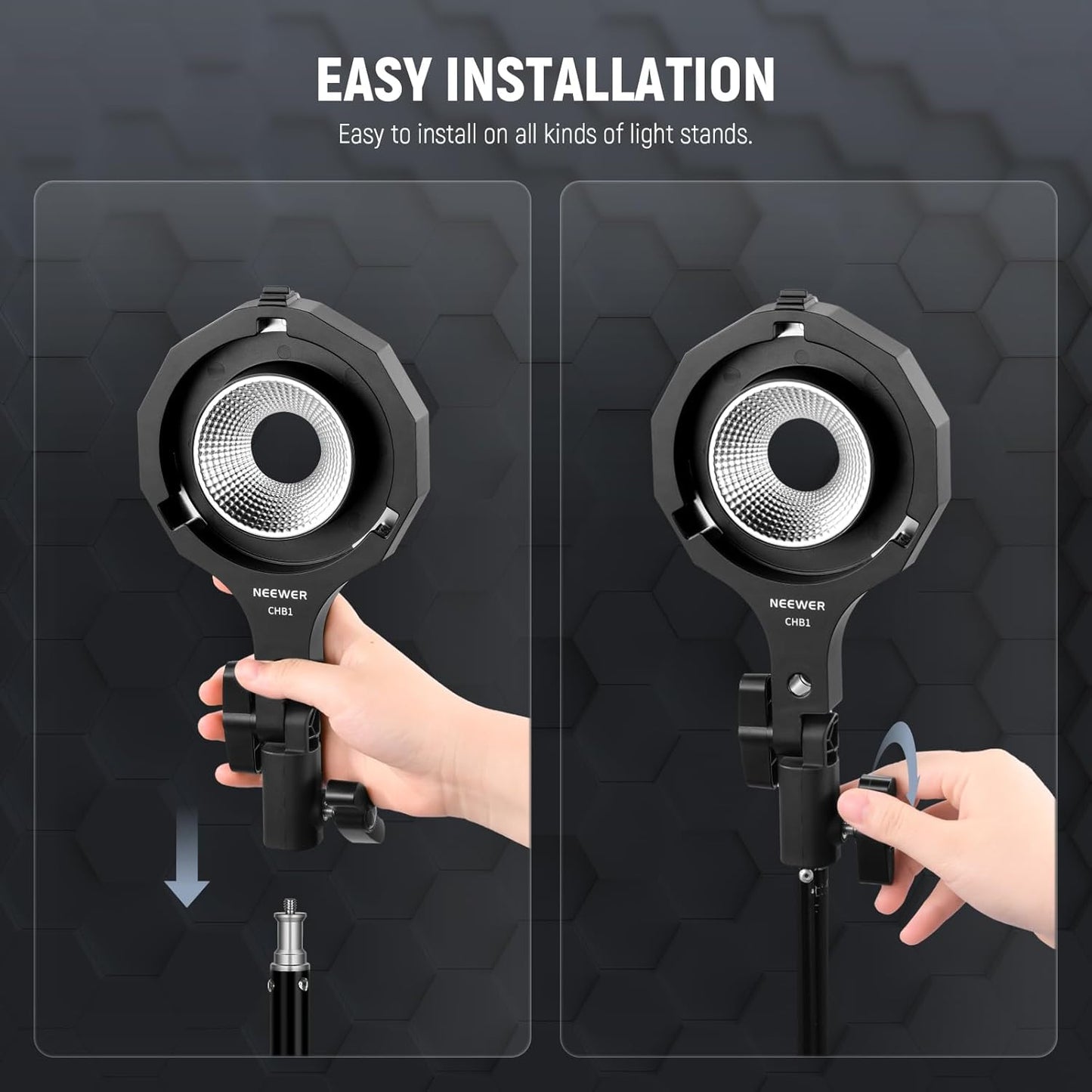 NEEWER 10104832 Mini Mount to Bowens Adapter with Tilt