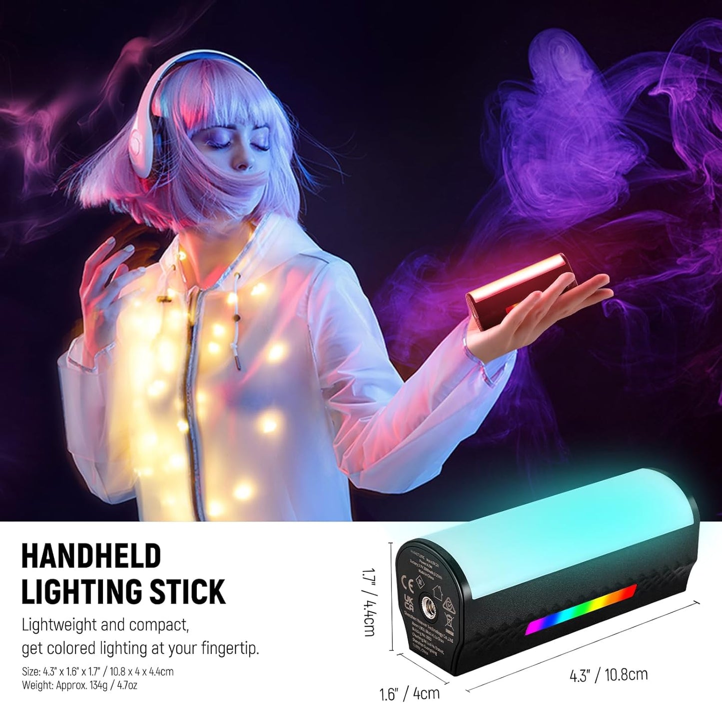 Neewer TL97C RGB Magnetic Handheld LED Light Wand