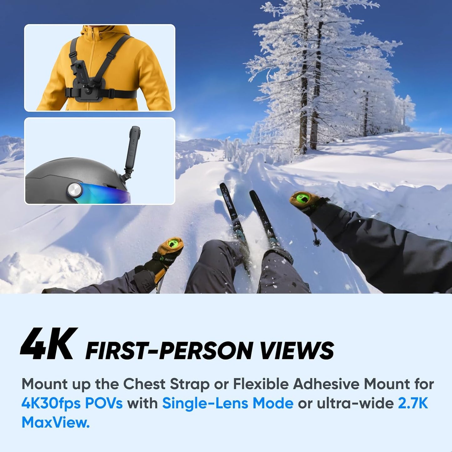 Insta360 CINSAAQ/B-SKN X3 Snow Kit 5.7K 360 Action Camera