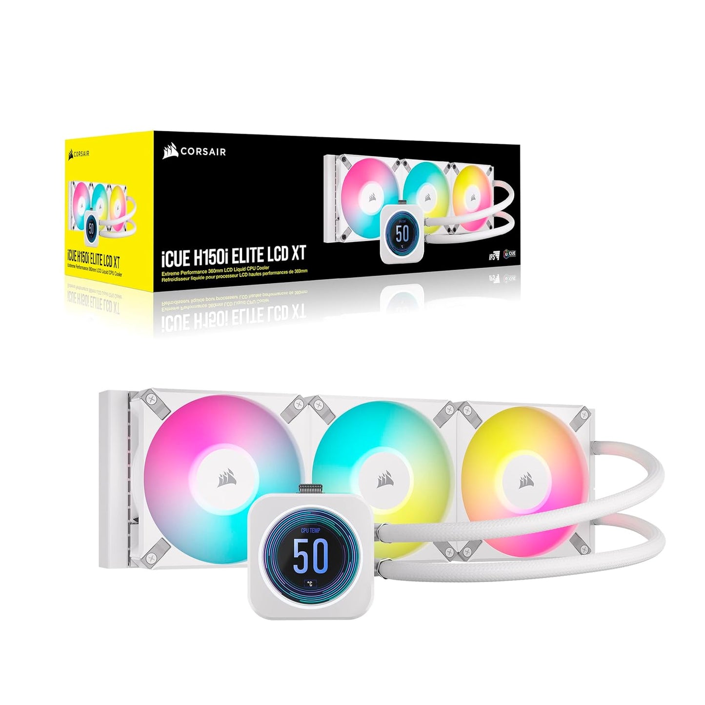 Corsair CW-9060077-WW iCUE H150i Elite LCD XT CPU Cooler