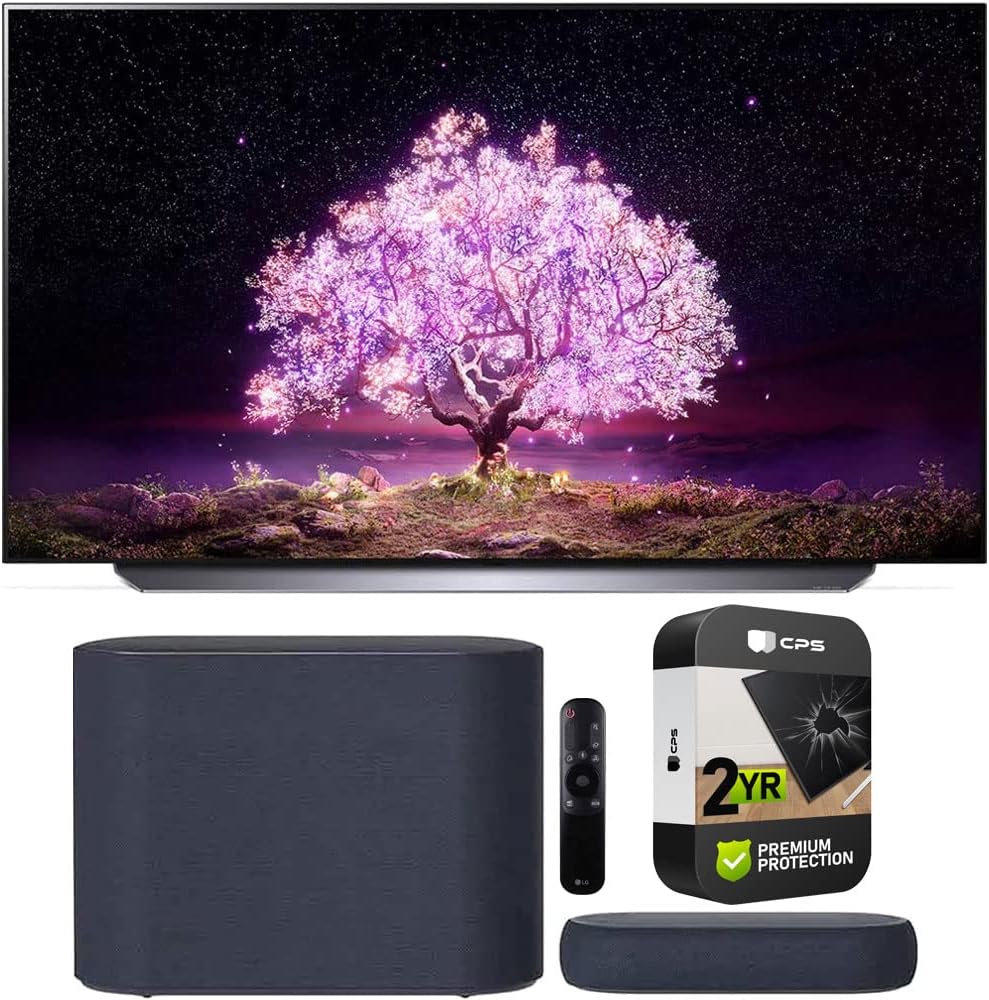 LG E70LGOLED65C1PUB 65" 4K OLED TV Bundle, Soundbar, Protection