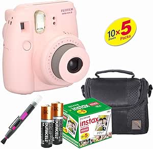 Fujifilm FUJICAM55 Instax Mini 8 Pink Camera Film Bundle