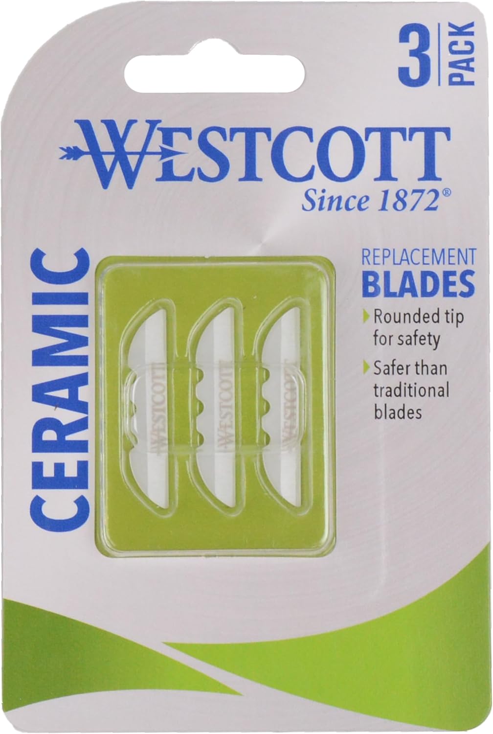 Westcott 00648 Ceramic Utility Knife Replacement Blades (3-Pack)