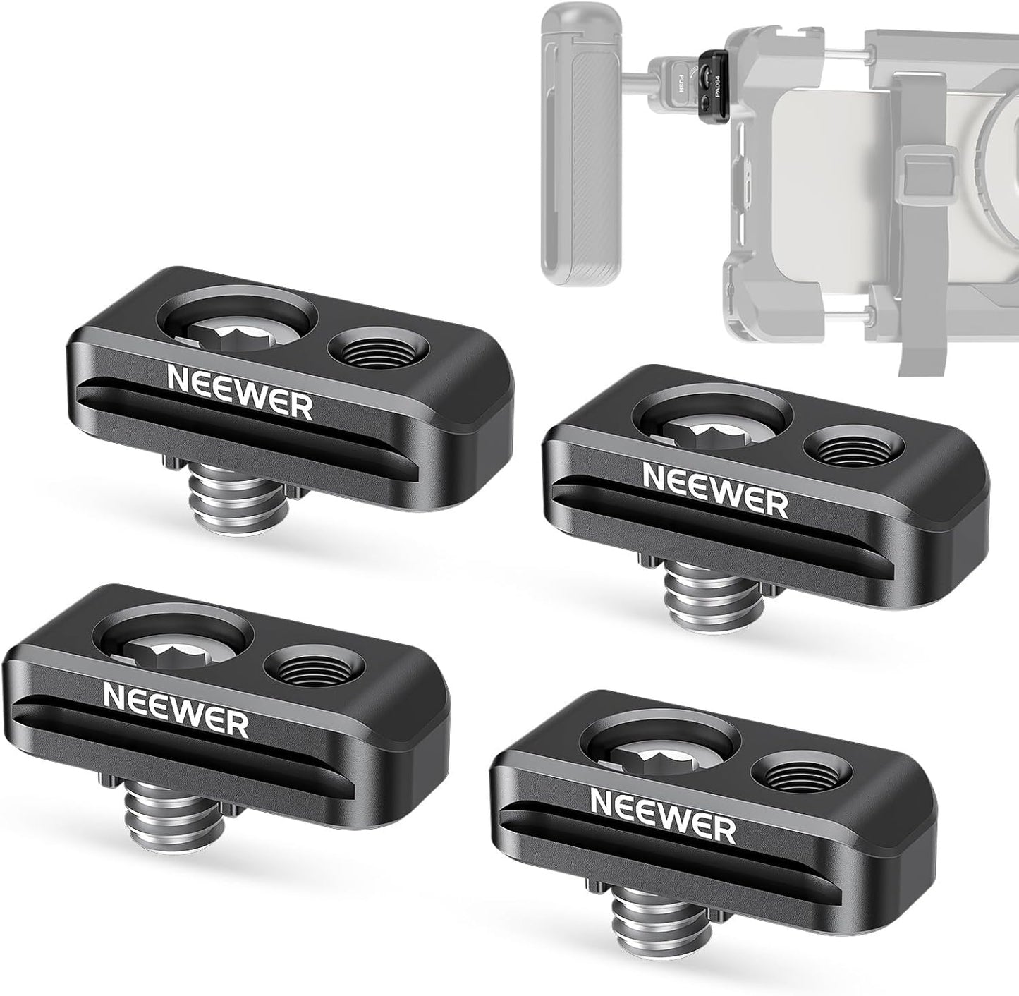 Neewer Quick Release Plate Adapter Phone Cage 4-Pack