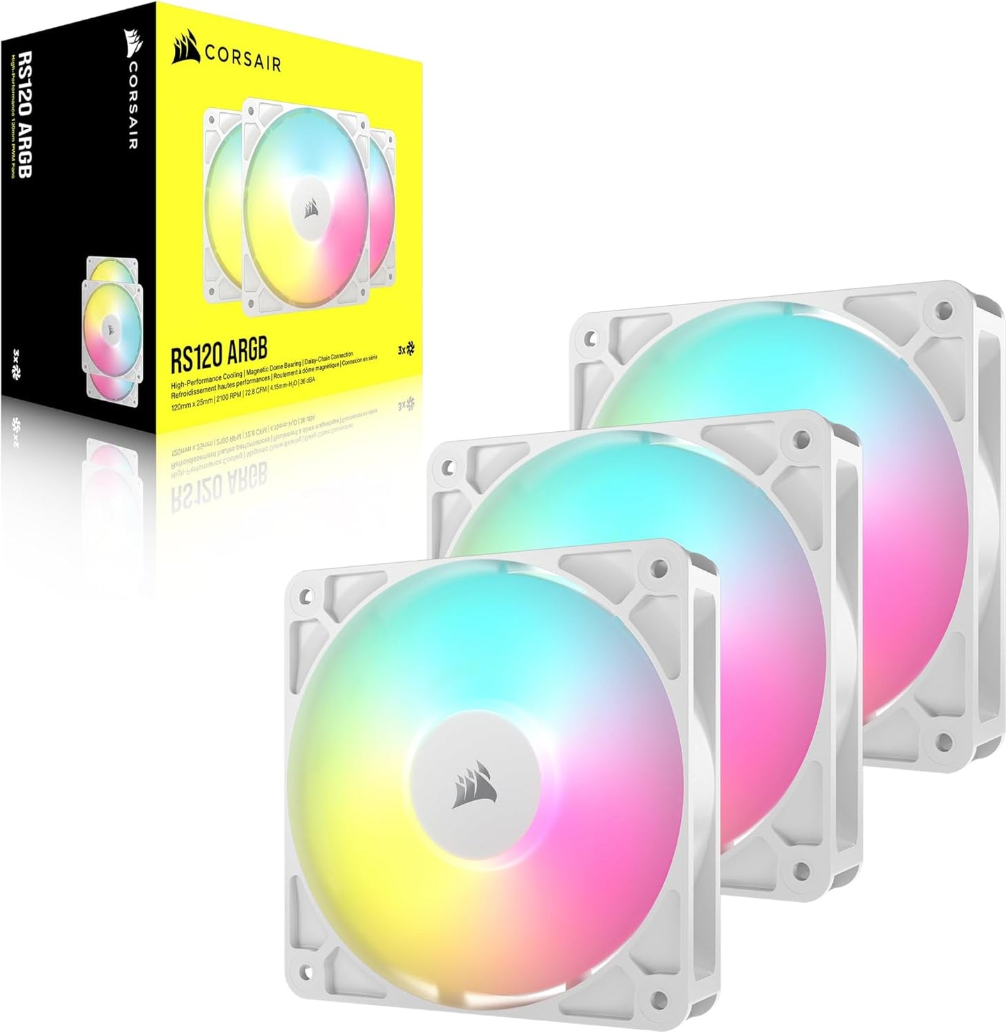 Corsair CO-9050185-WW RS120 ARGB White PWM Fan 3-Pack