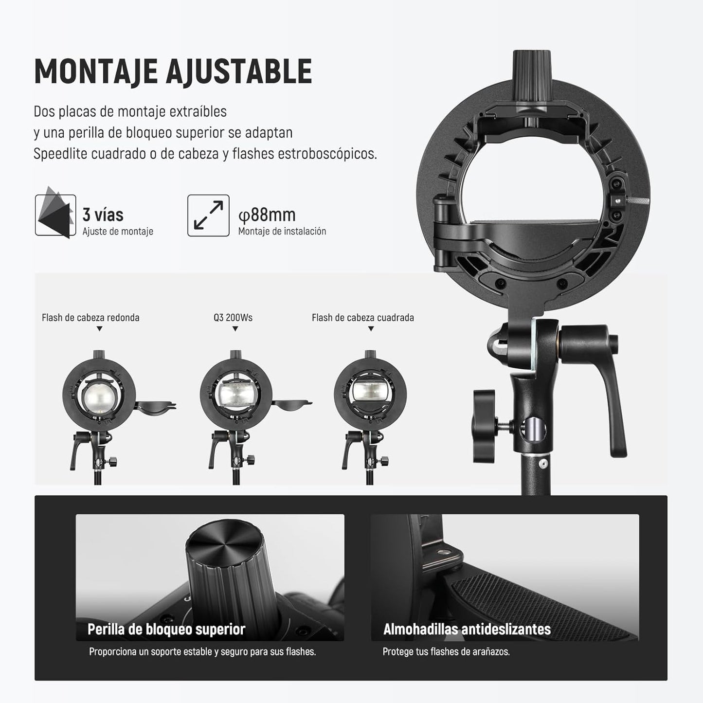 Neewer 10104839 CRB1 S-Type Speedlite Bracket Bowens Mount