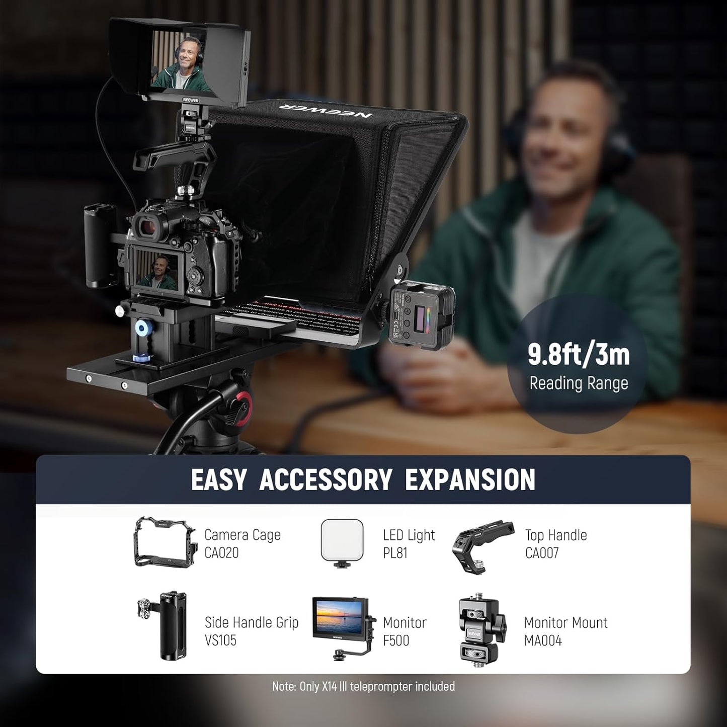 Neewer X14 III Teleprompter with Remote & App Control