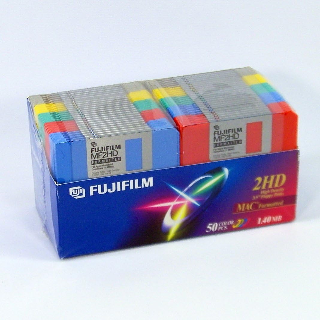 Fujifilm 3.5 Floppy Disk 2HD Mac Assorted 50-Pack