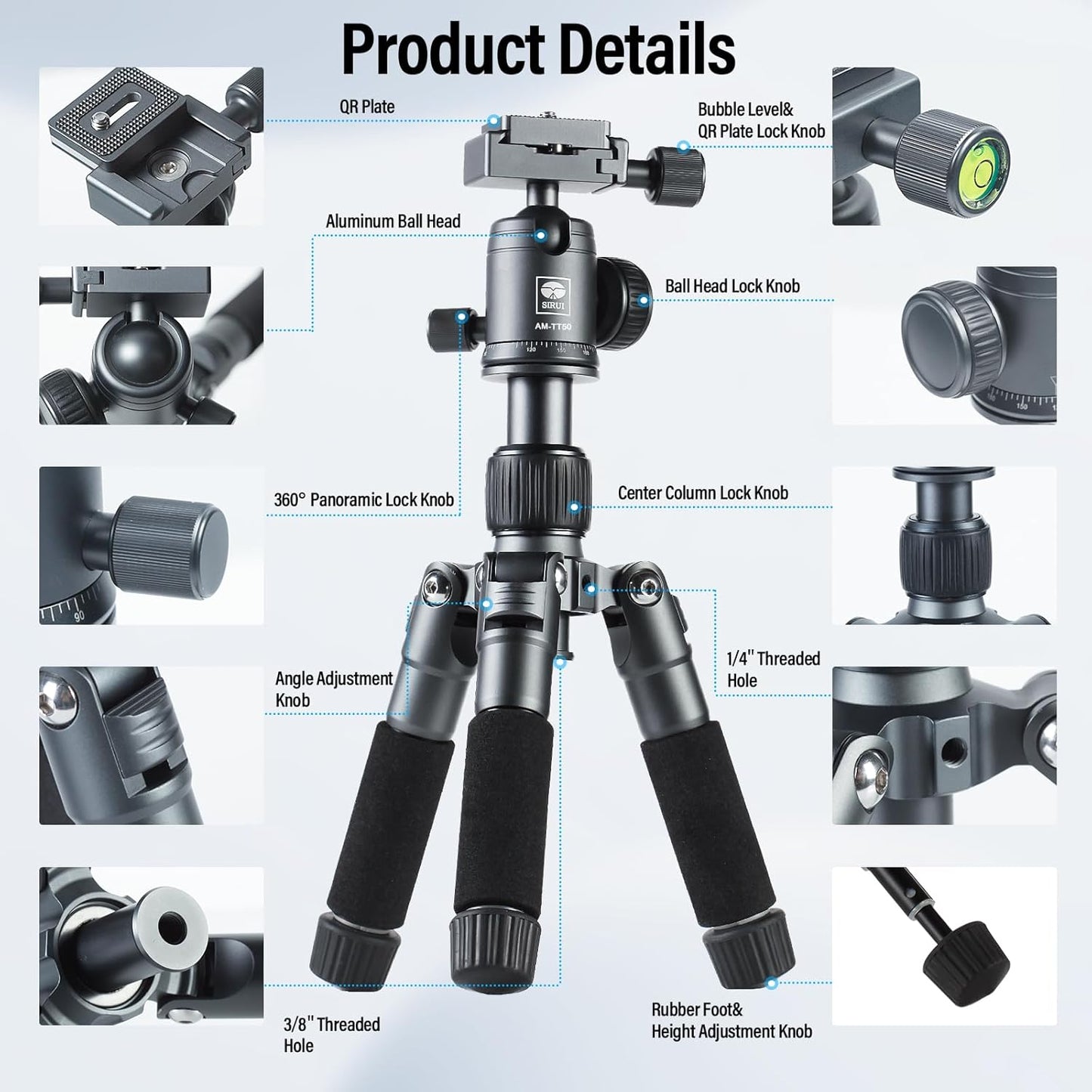 Sirui AM-TT50 Compact Mini Desktop Tripod