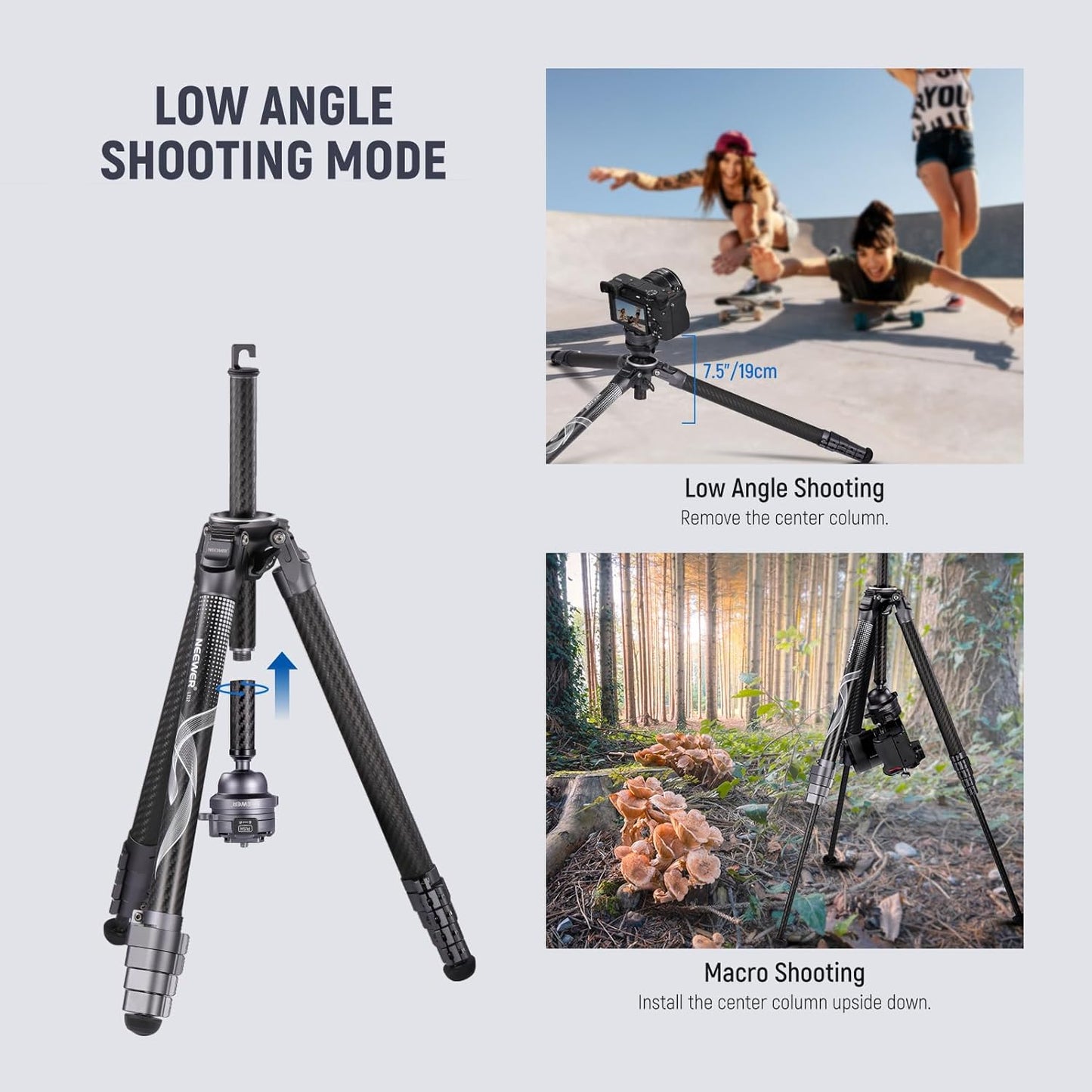 Neewer TP62 LITETRIP LT32 Carbon Fiber Travel Tripod