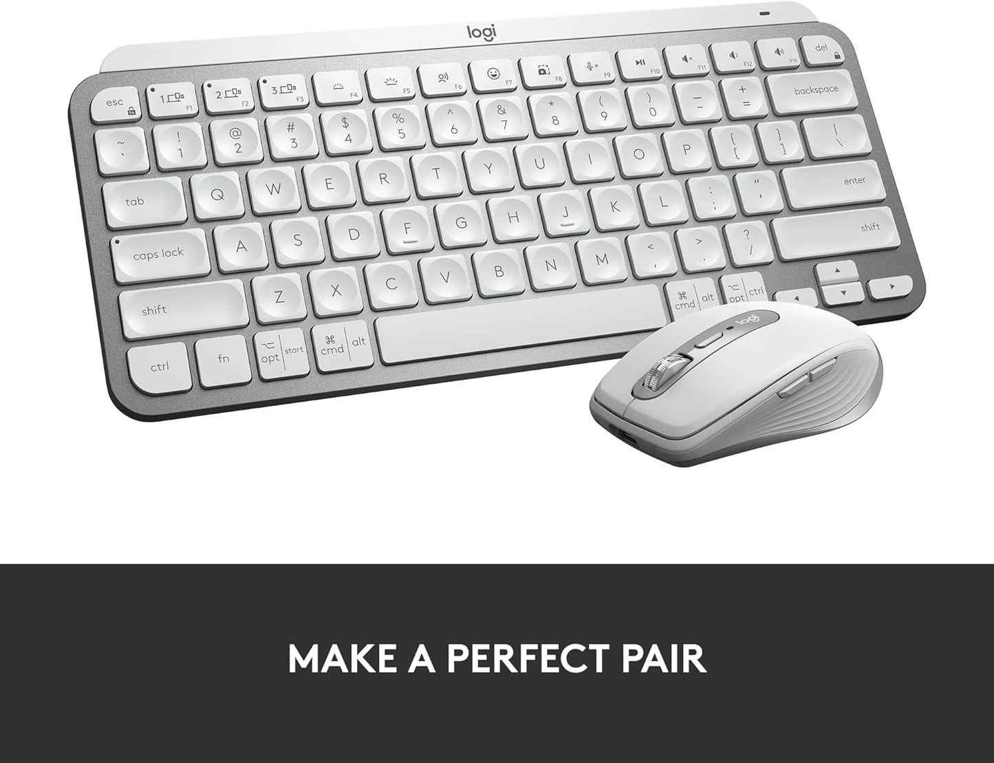 Logitech MX Keys Mini Wireless Illuminated Keyboard - Pale Gray