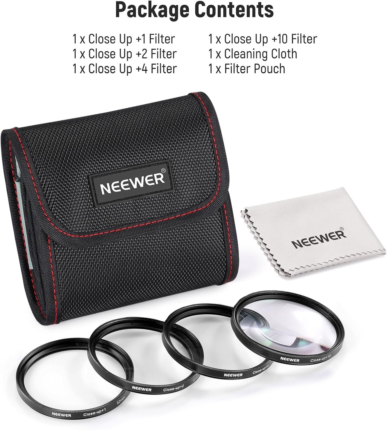 Neewer 10103023 52mm Macro Close Up Lens Filter Kit +1+2+4+10
