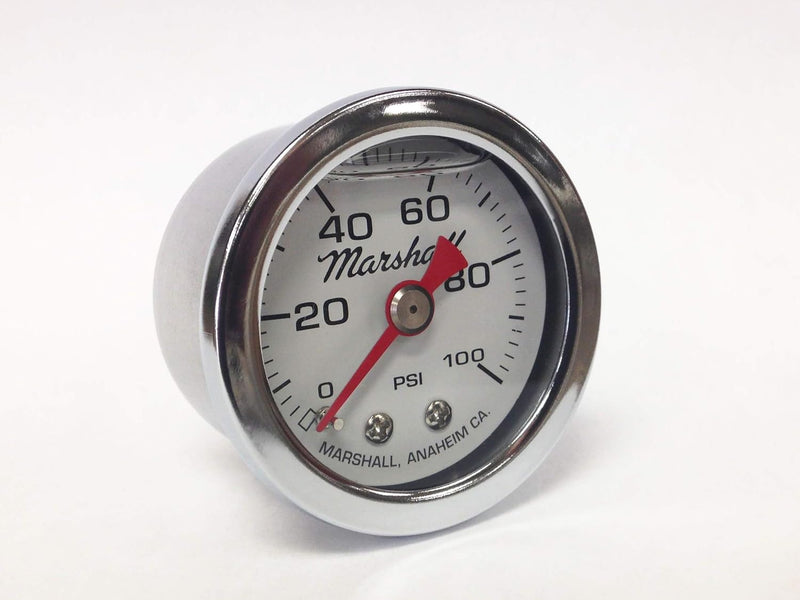 Marshall CW00100 Shock Proof Gauge - 0-100psi, White Face — main product image