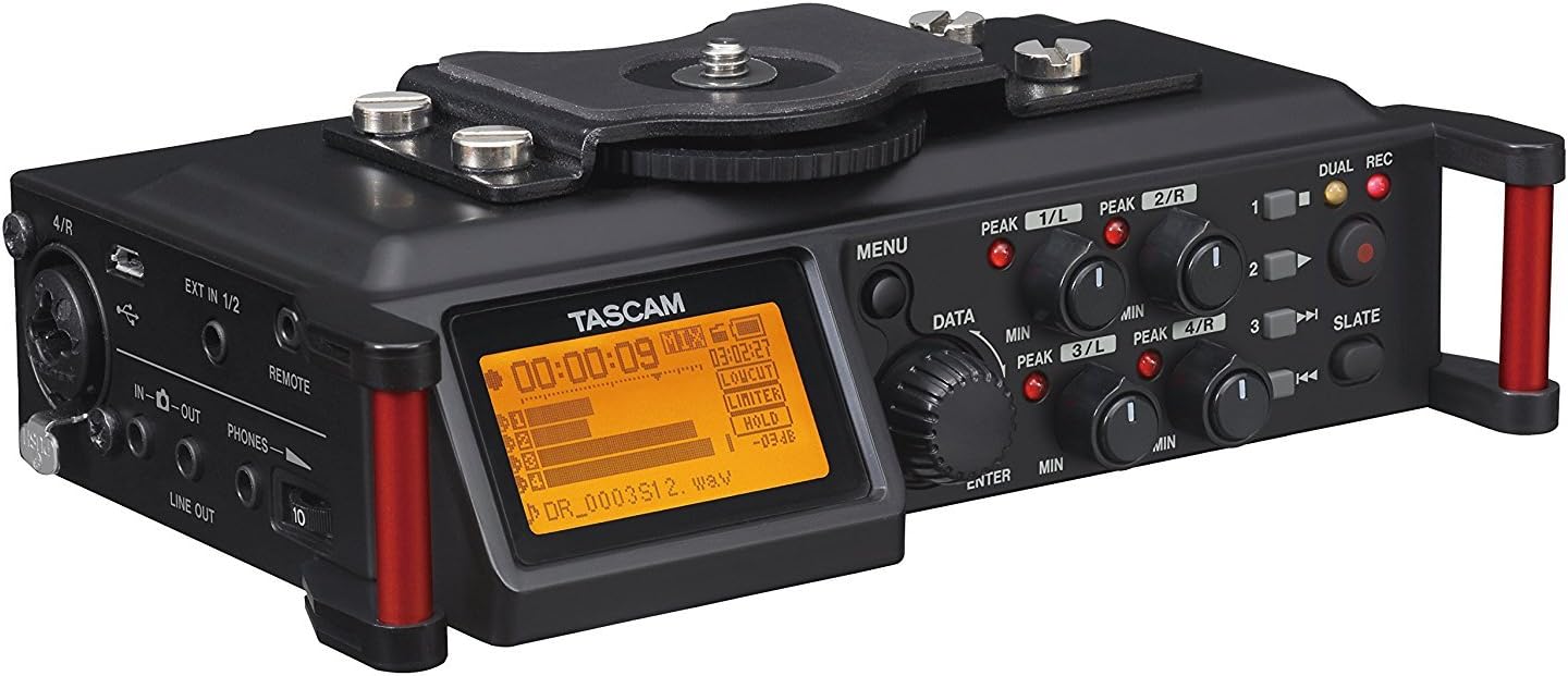Tascam DR-70D 4-Channel Audio Recorder for Videographers