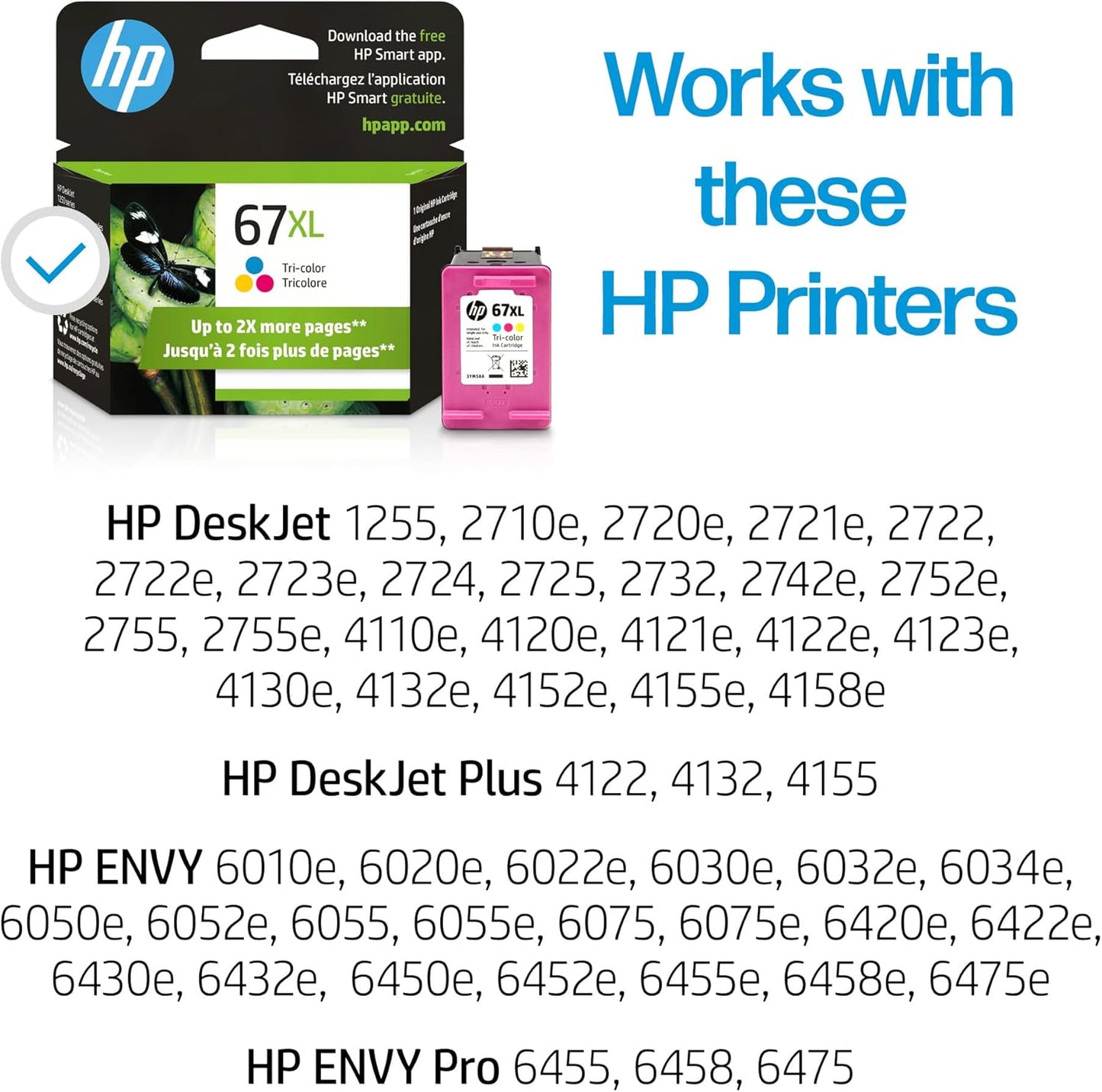 HP 3YM58AN#140 67XL Tri-Color Ink Cartridge