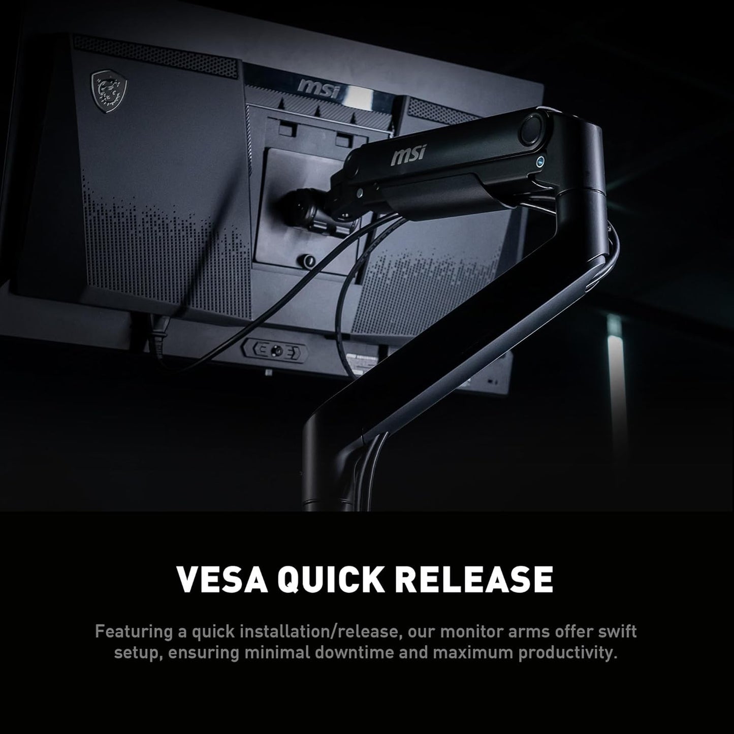 MSI MAGMT201 Single Monitor Stand Arm 49" VESA Mount