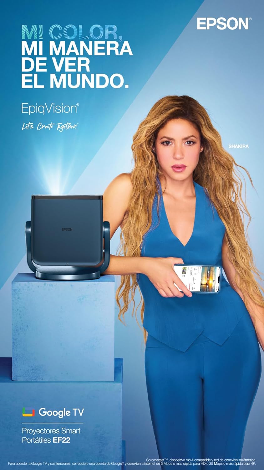 Epson V11HB38420 EpiqVision Mini EF22 Portable Smart Laser Projector