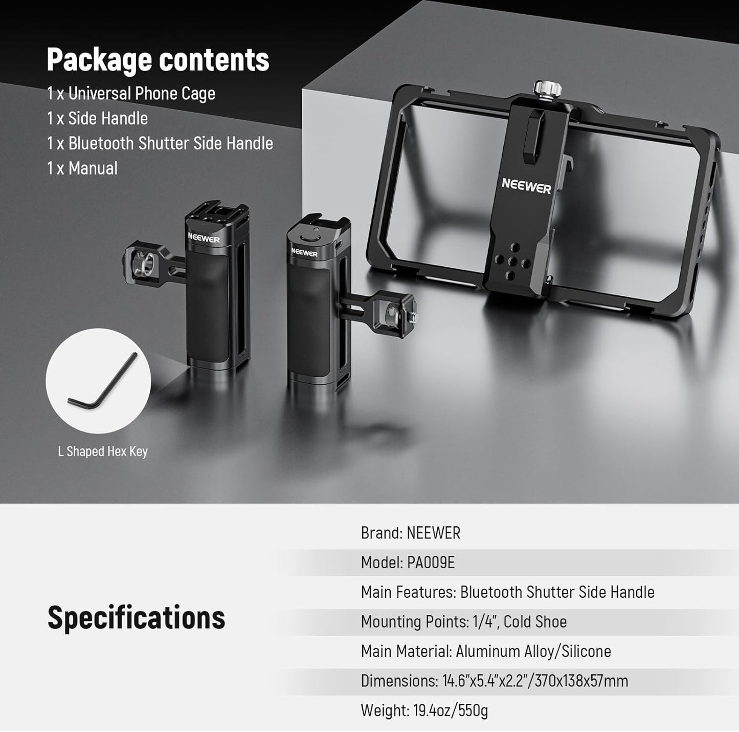 Neewer PA009E Universal Phone Cage Video Rig Stabilizer