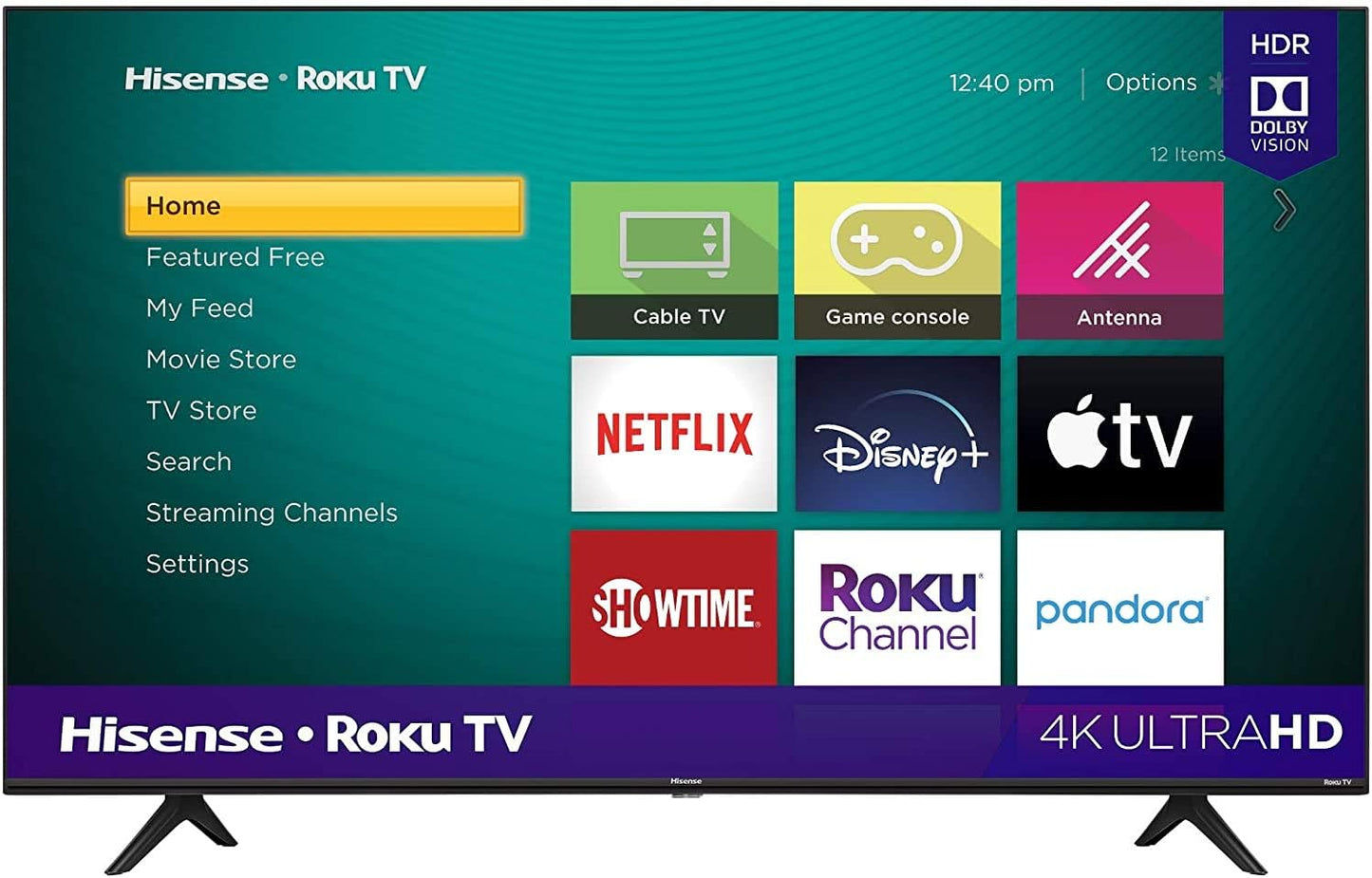 Hisense 43-Inch Roku Smart TV - 4K UHD, Sound Bar Bundle