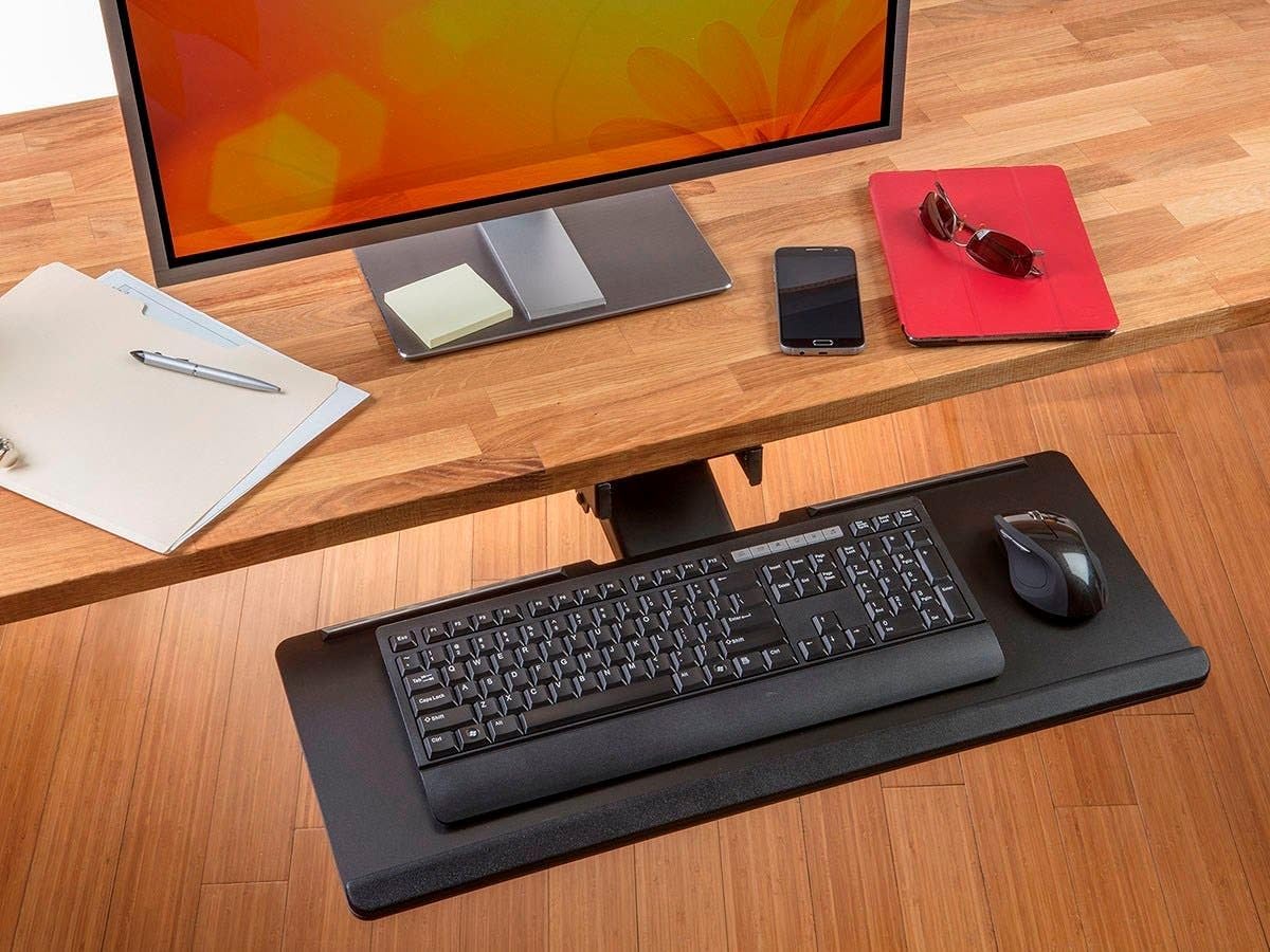 Monoprice 124639 Adjustable Ergonomic Keyboard Tray - Black