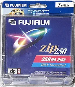 Fujifilm 25281017 250 MB Zip Disks IBM Formatted 3-Pack
