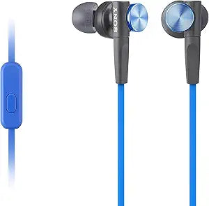 Sony MDRXB50AP/L Extra Bass Blue Earbud Headphones with Mic