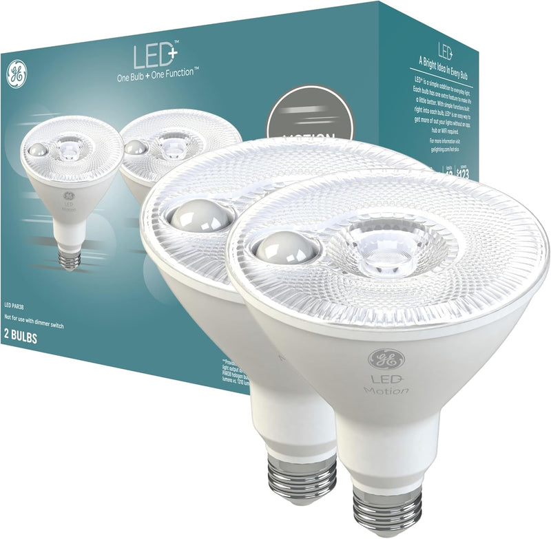 GE 93129135 LED+ Motion Sensor PAR38 Floodlight 2-Pack — main product image