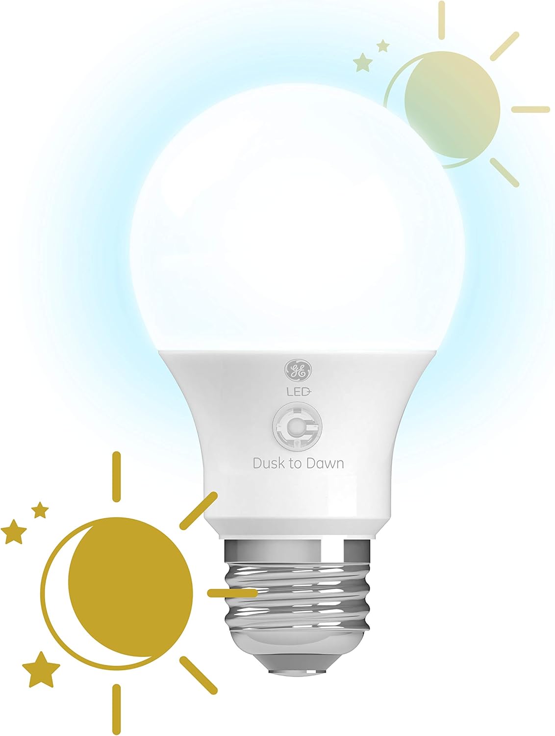 GE 93121487 Dusk to Dawn LED A19 Light Bulbs, 3-Pack