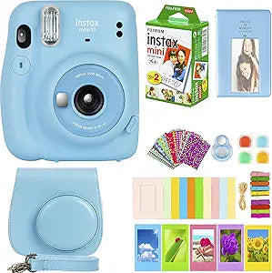 Fujifilm Instax Mini 11 Instant Camera - Sky Blue Bundle