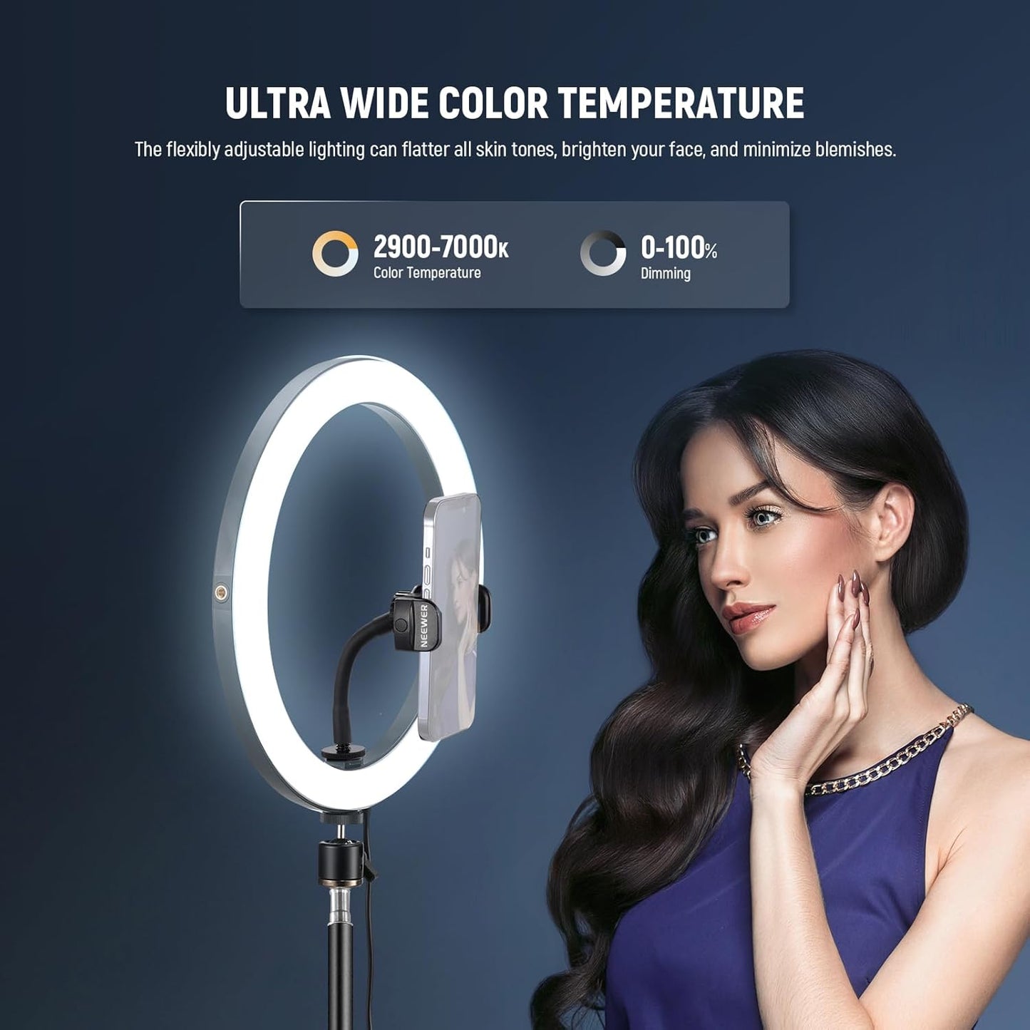 Neewer RH12B 12" Bi-Color LED Ring Light with Stand