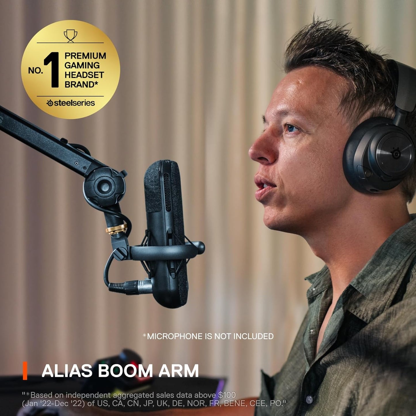 SteelSeries Alias Mic Boom Arm Gaming Streaming