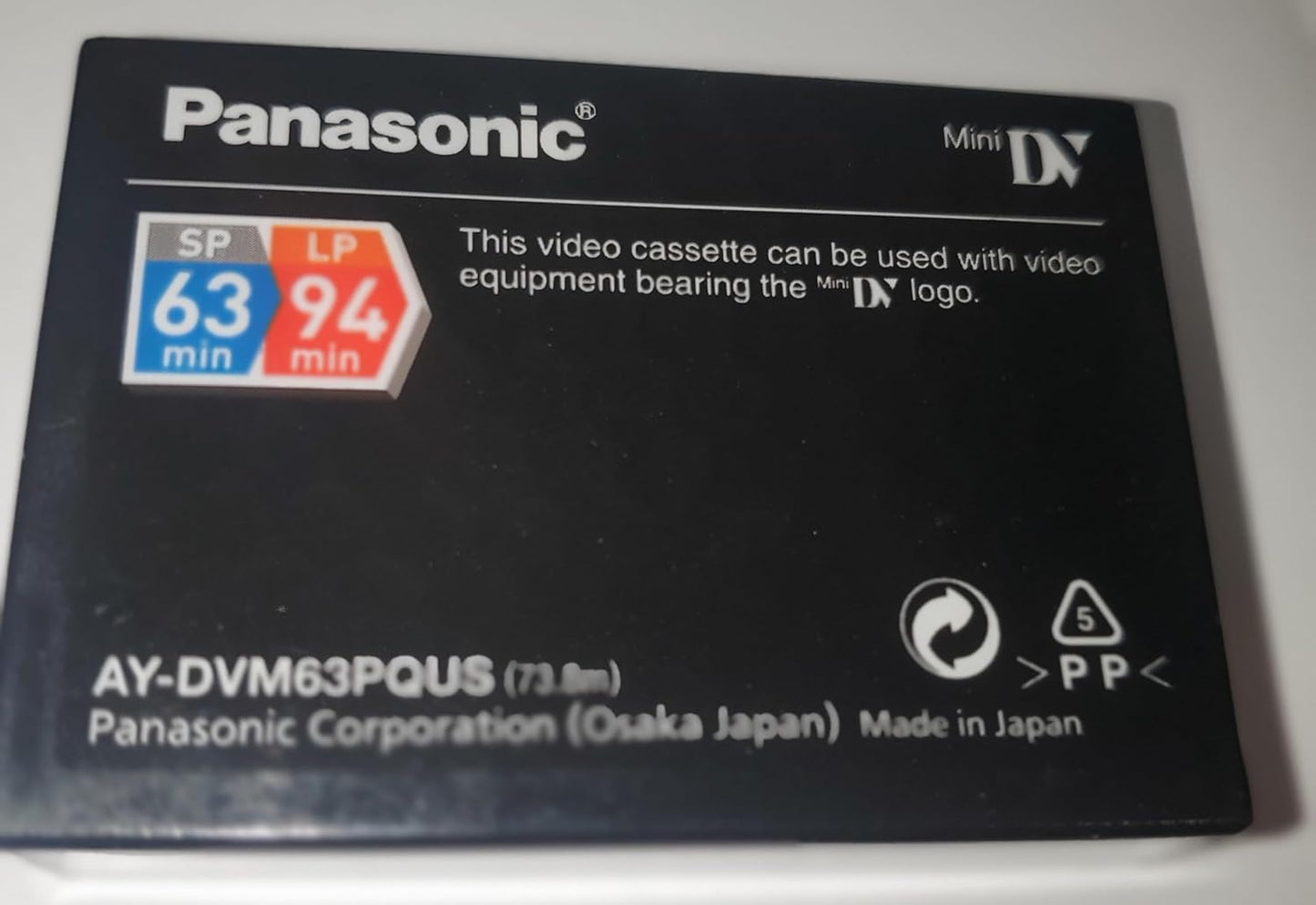 Panasonic DCR-TRV19-DVTAPE Camcorder DV Tape 60 Min