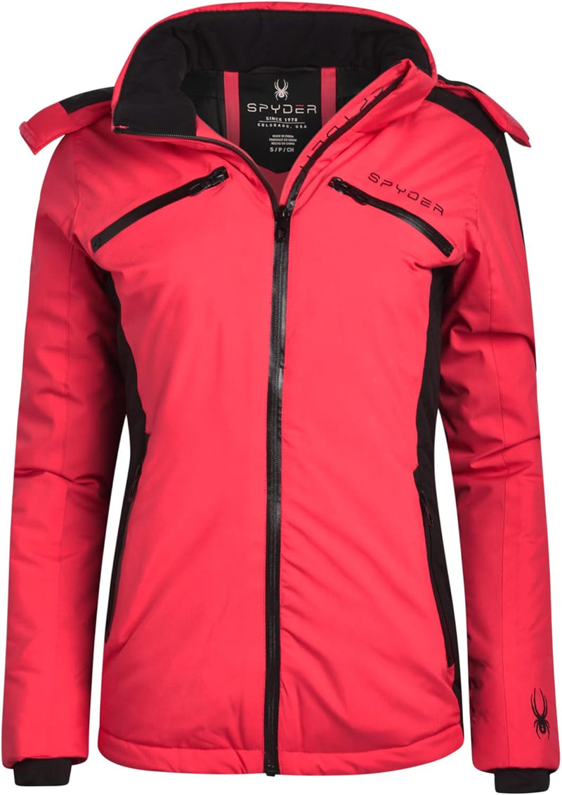 Spyder Women's Snow Jacket Color Block Quilted Winter Coat — main product image