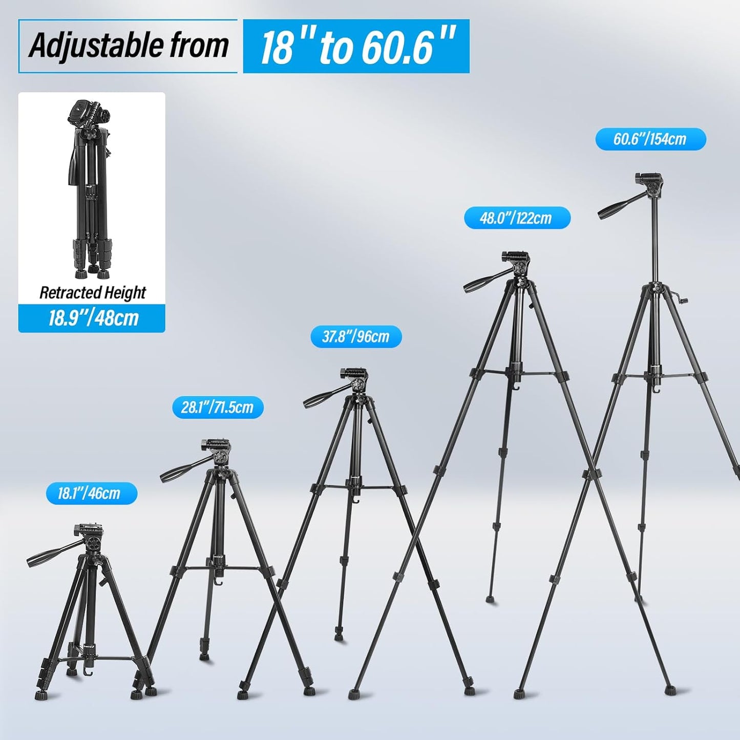 Sirui Phantom-T154 60" Aluminum Camera Tripod Phone Holder