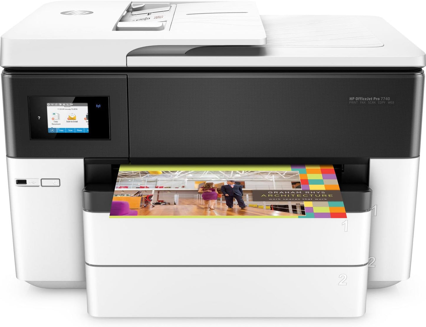 HP G5J38A OfficeJet Pro 7740 Wide Format Printer Renewed