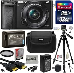 Sony Alpha a6000 Mirrorless Camera 16-50mm Lens Bundle