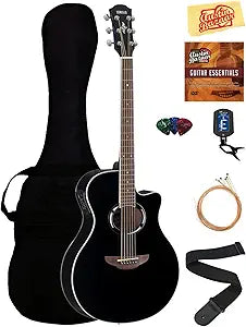 Yamaha AUS-APX500III Acoustic-Electric Guitar Black Bundle