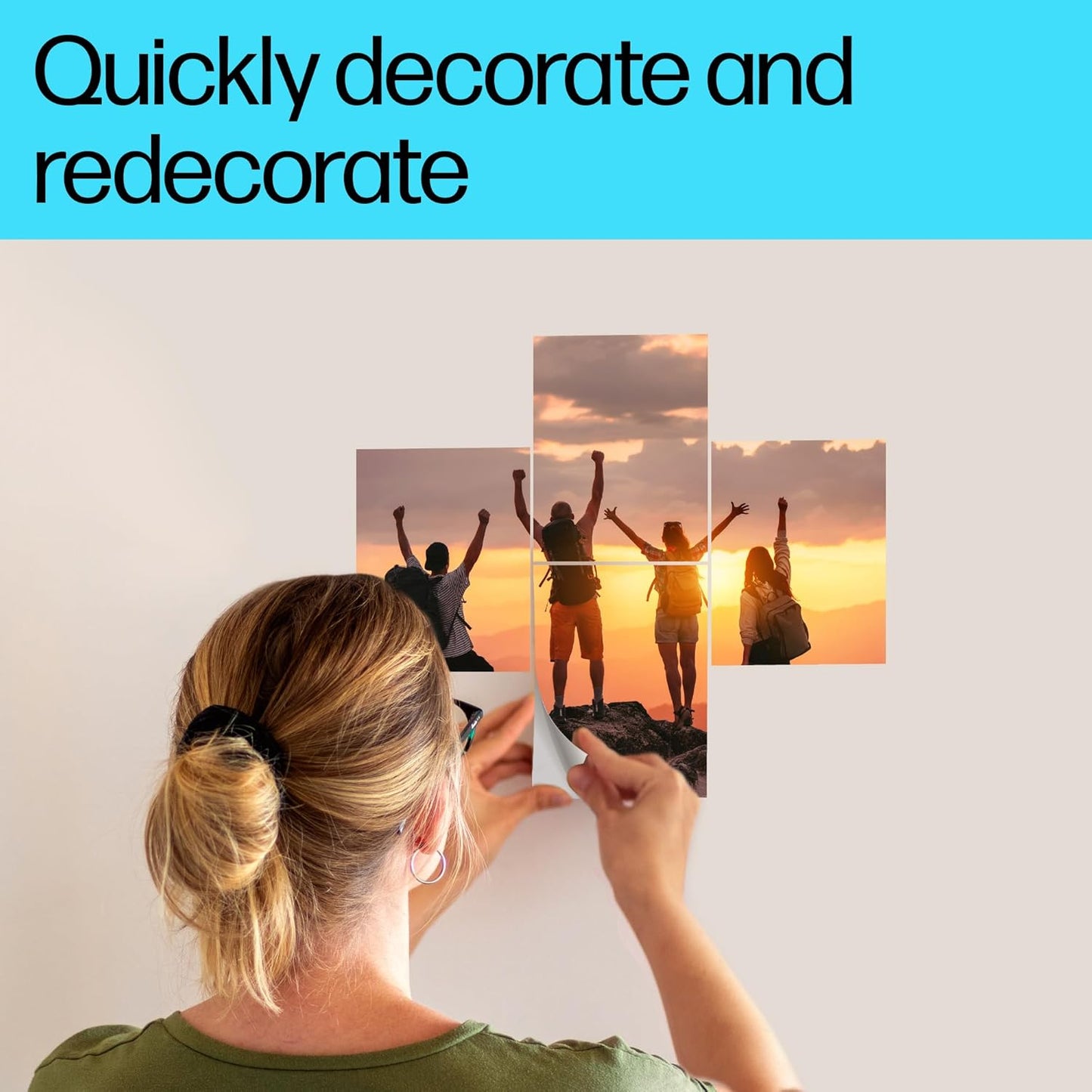 HP 8L1U8A 4x6 Picture Stickers Matte Self-Adhesive 25 Sheets