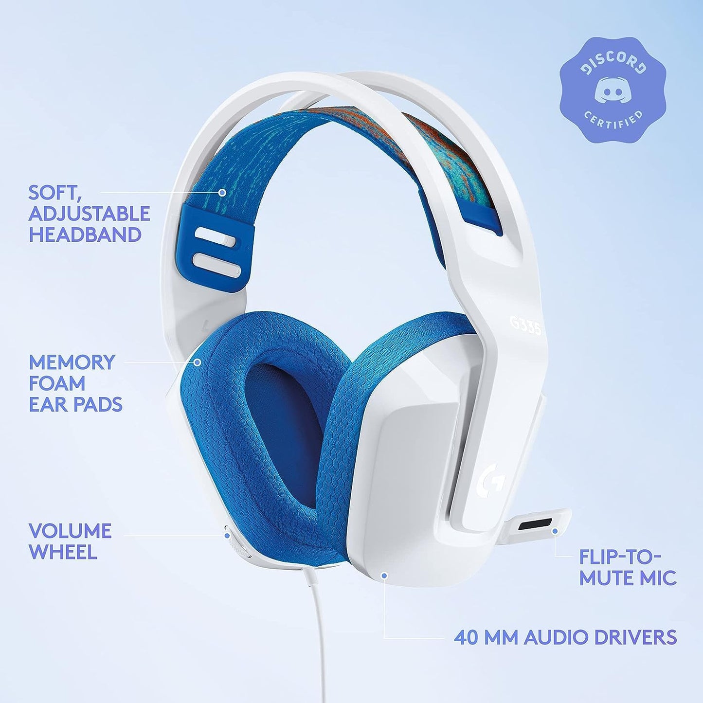Logitech G535 Lightspeed Wireless Gaming Headset - White Renewed