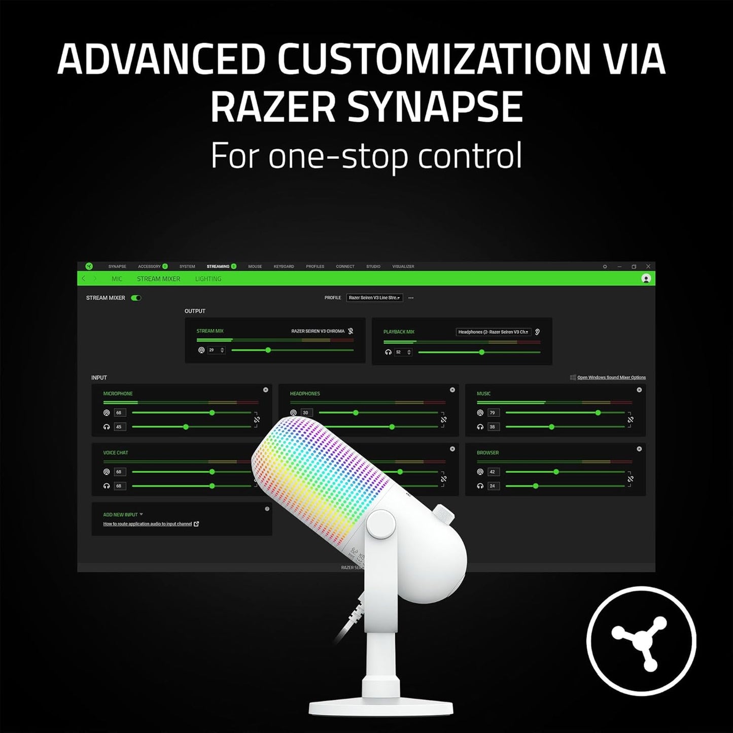 Razer Seiren V3 Chroma RGB USB Streaming Microphone