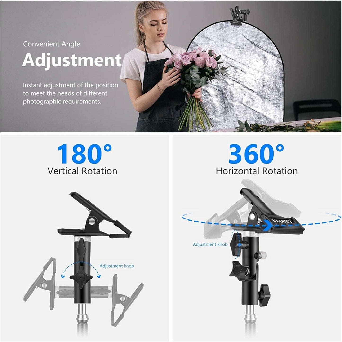 Neewer 10093980 Photo Studio Reflector Clamp Holder