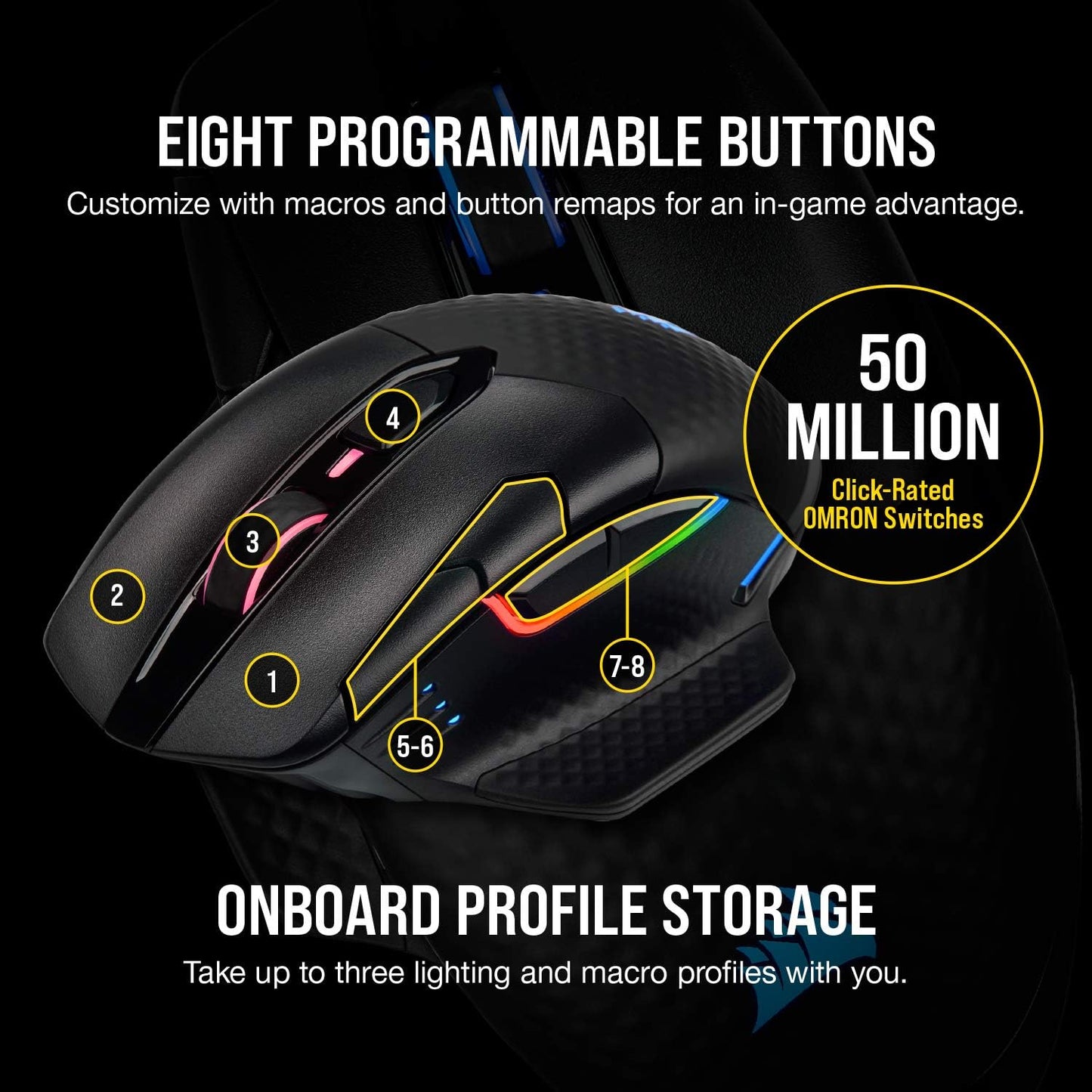Corsair CH-9315511-NA Dark Core RGB Pro SE Wireless Gaming Mouse
