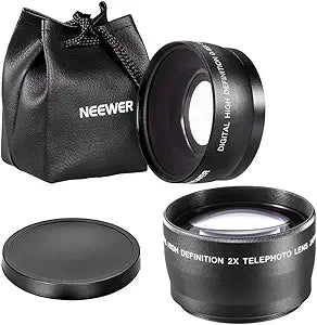 Neewer 10001060@@2 55mm 2X Telephoto & Macro Wide Angle Lens