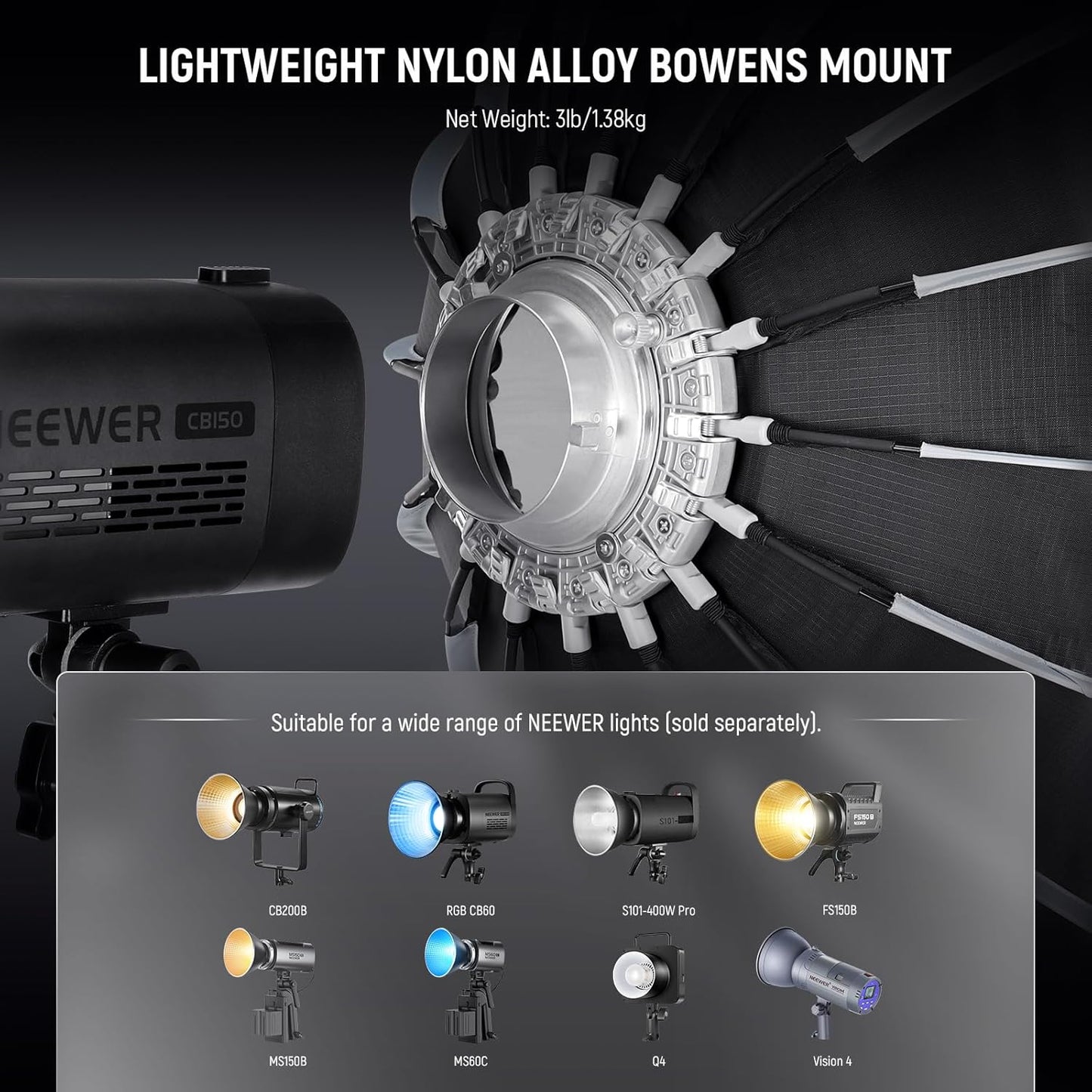 Neewer 10103972 28" Parabolic Softbox - Bowens Mount Lighting
