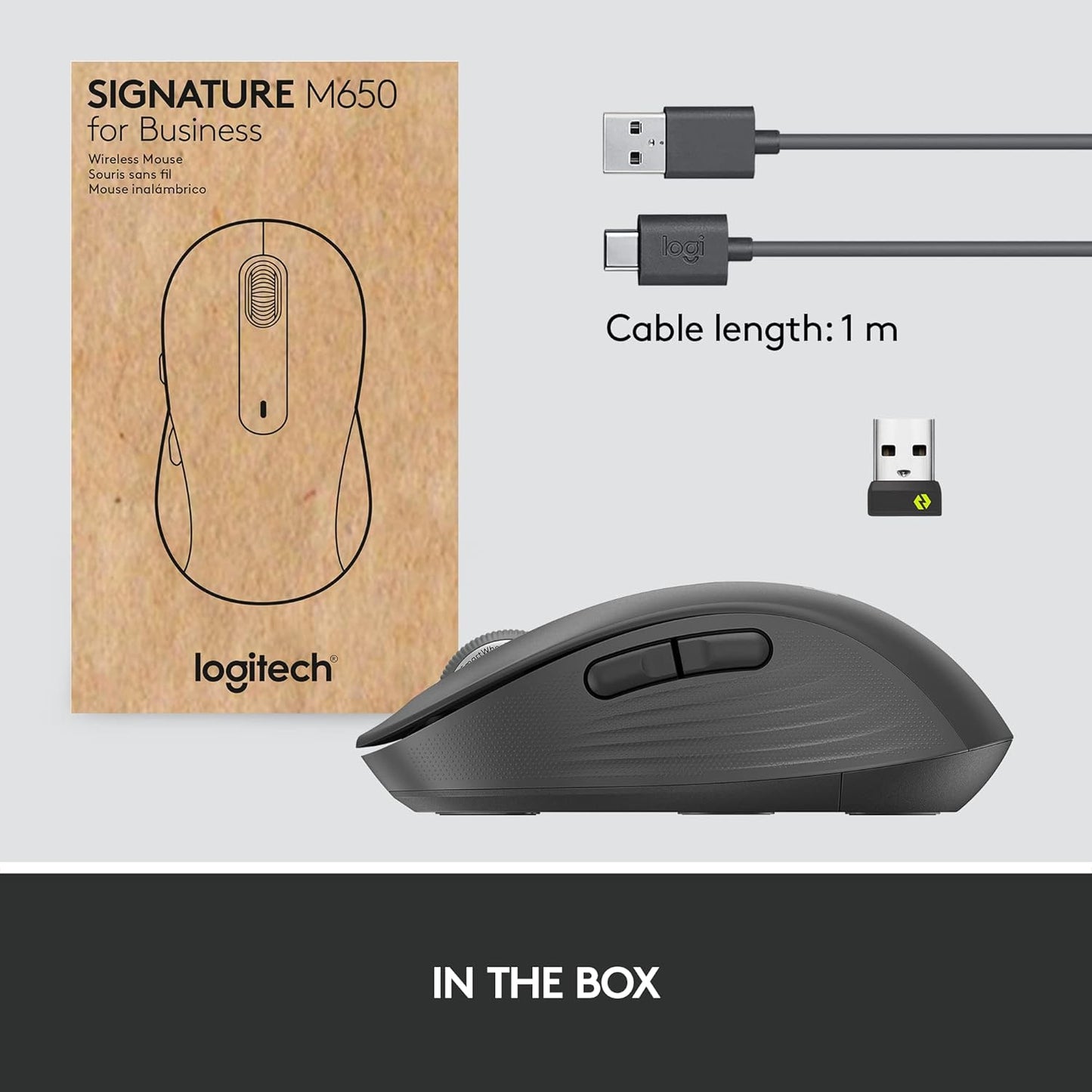 Logitech 910-006272 Signature M650 Wireless Mouse Graphite