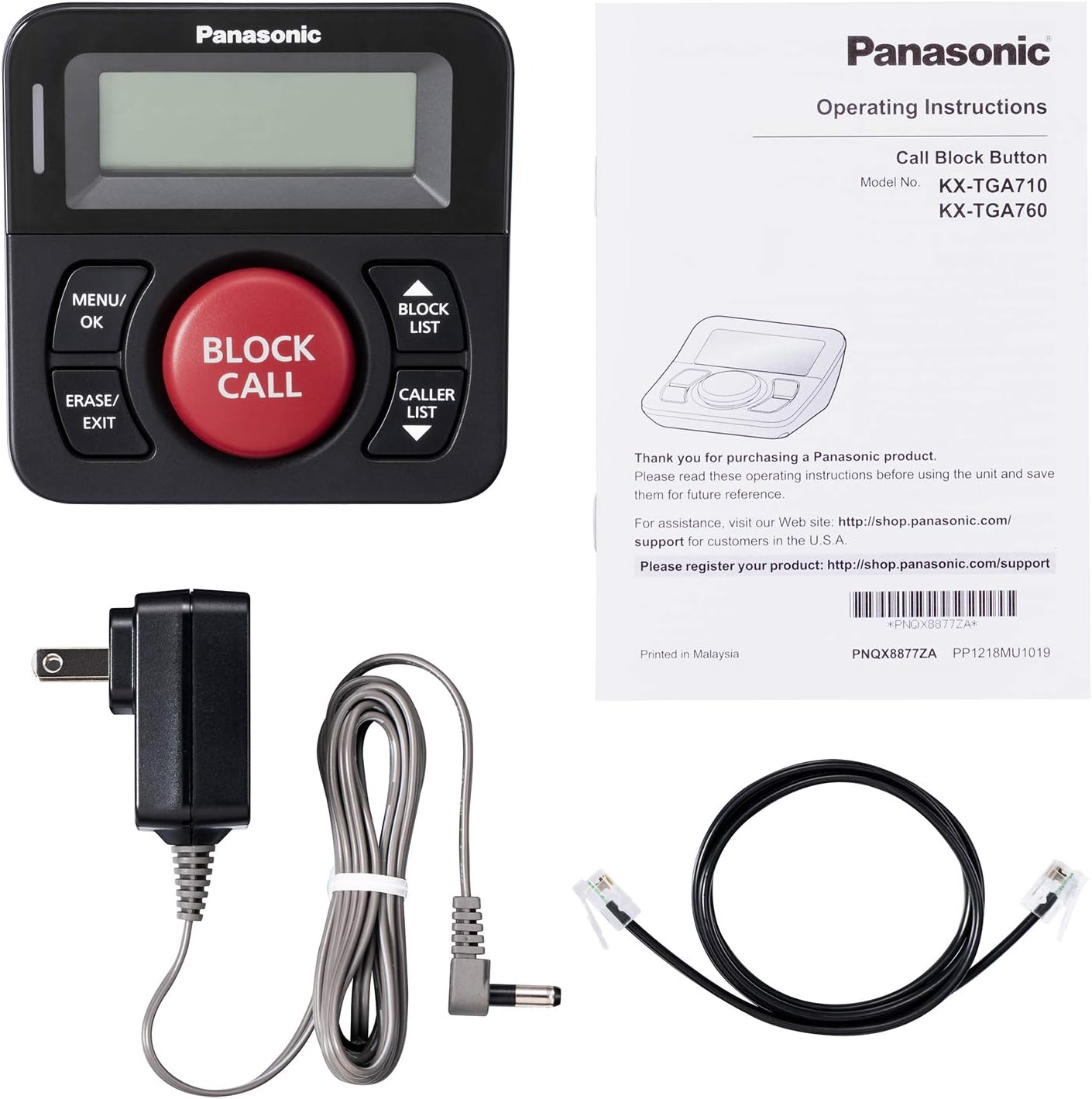 Panasonic KX-TGA710B Call Blocker for Landline Phones