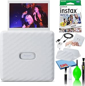 Fujifilm Instax Link Wide Ash White Printer Bundle